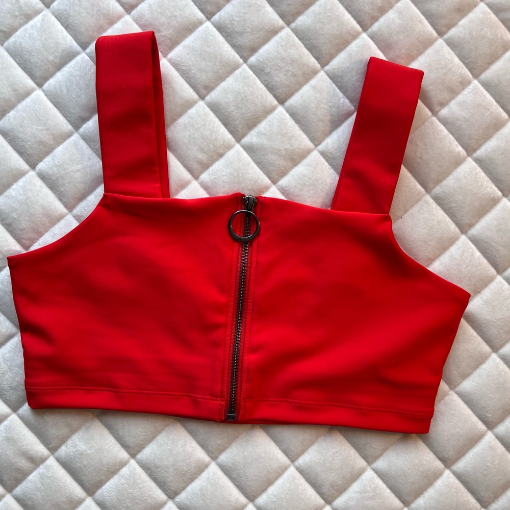All Yoga Fast Top - Red Women's Top with Front Zipper